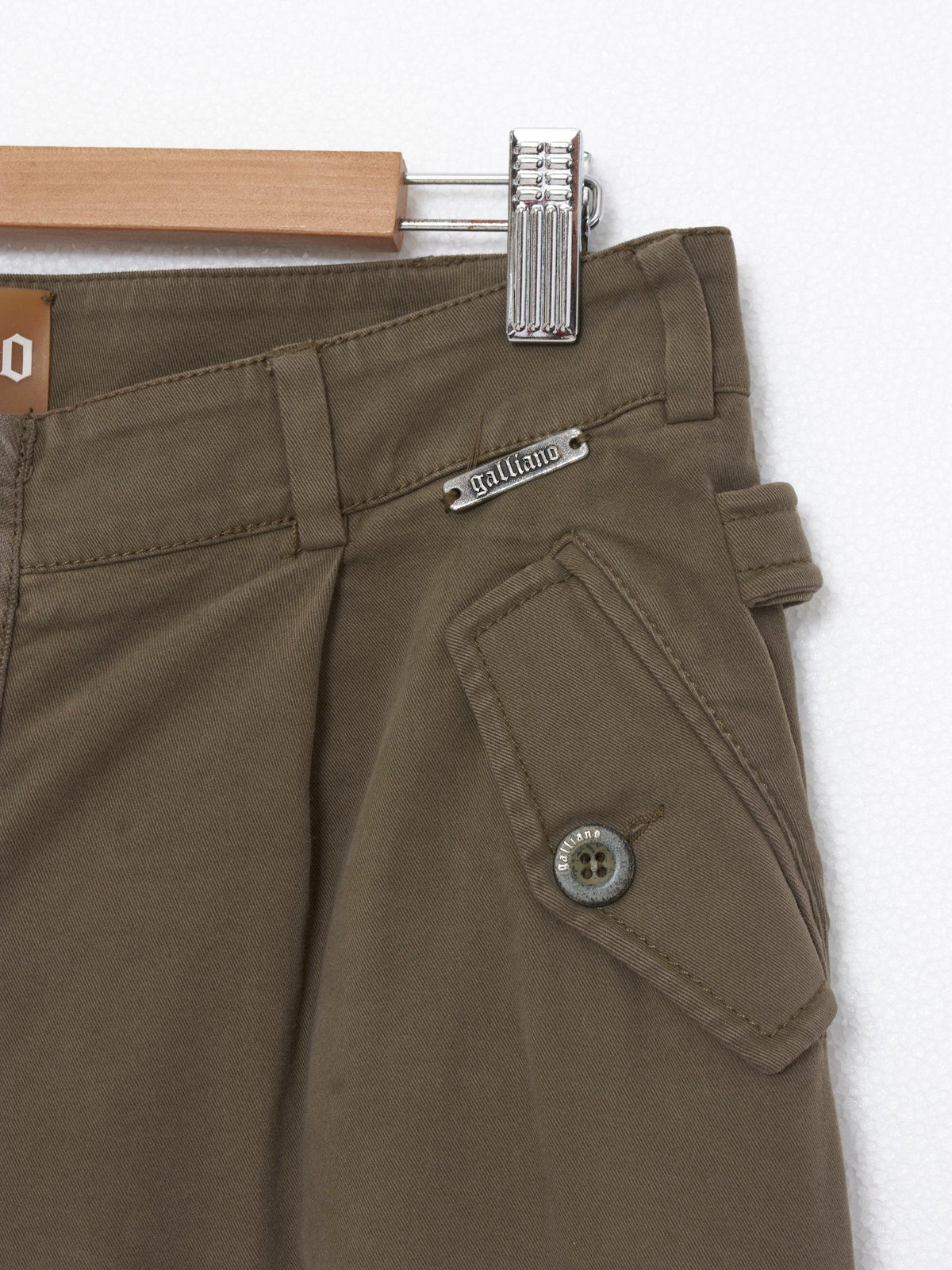 John Galliano pants in military green cotton