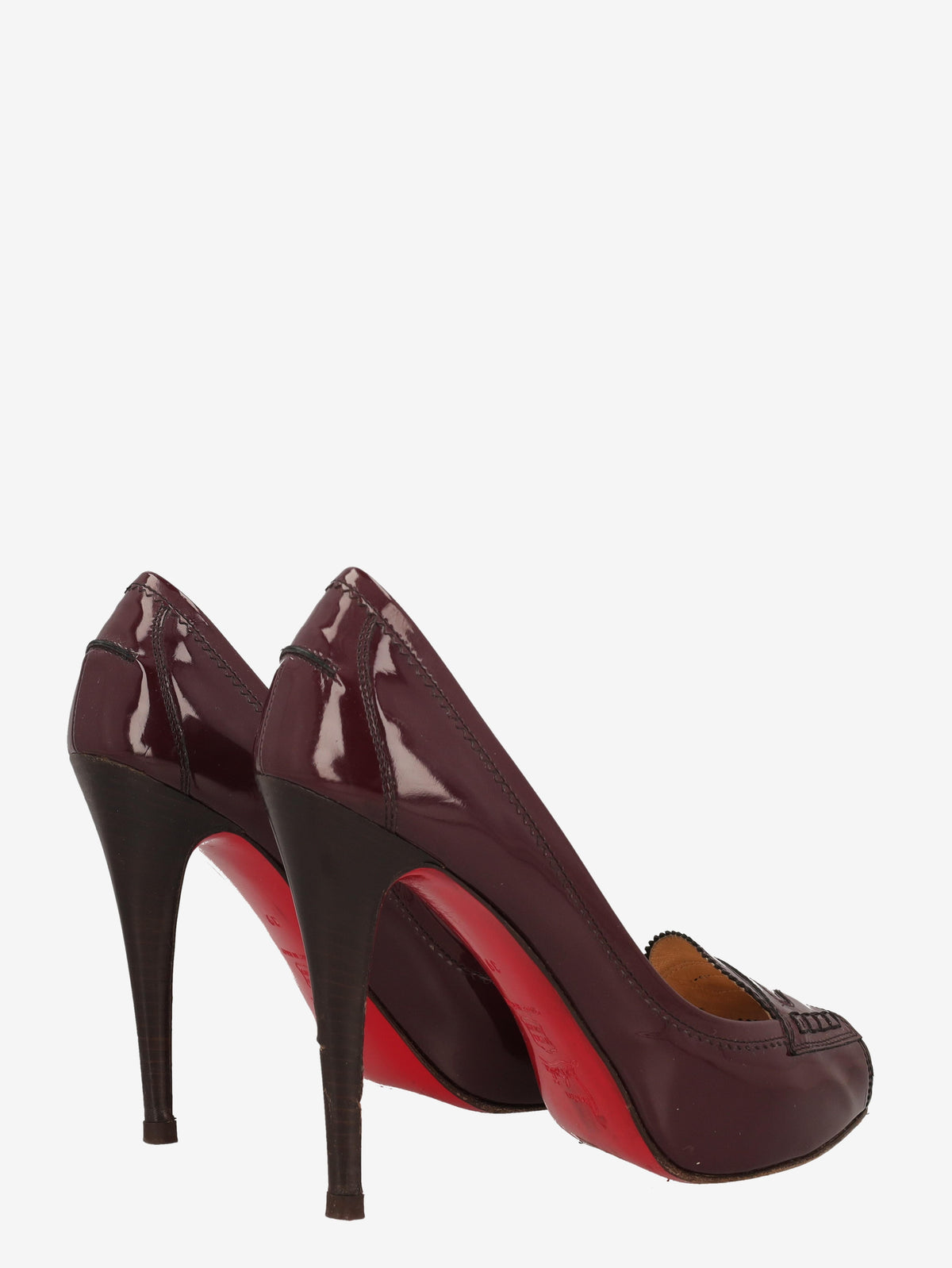 Louboutin Open Toed Heels in Burgundy Leather WCV161224_70  Christian Louboutin 