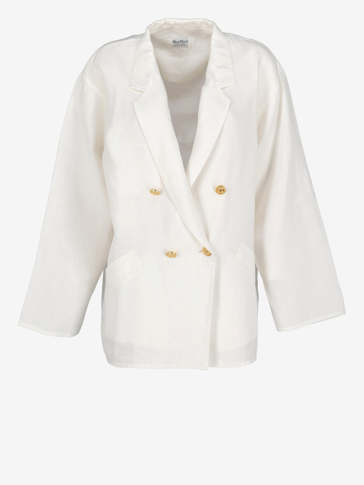MaxMara Double-Breasted Linen Blazer with Gold Buttons W150626.18  Max Mara 