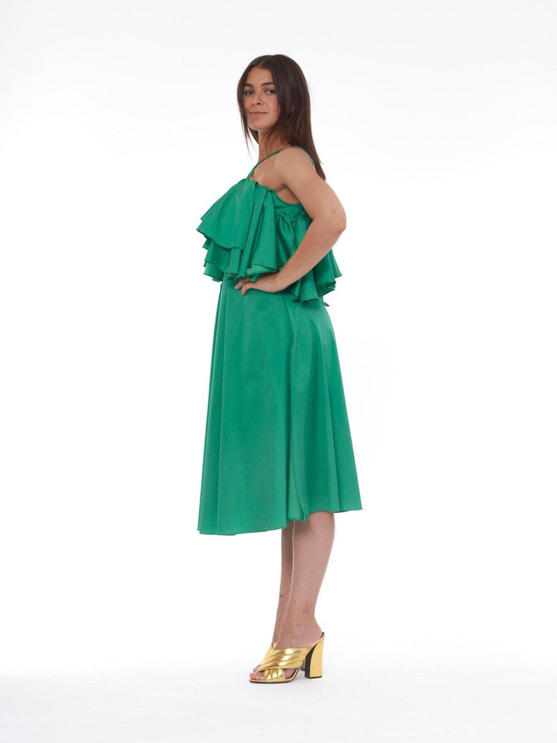 Y2K Alessandro De Benedetti green evening dress with ruffles W22051924  Alessandro De Benedetti 