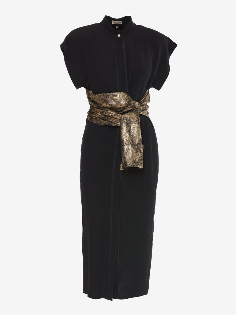 Gianni Versace long viscose dress with lurex bow WCV23031504  Gianni Versace 