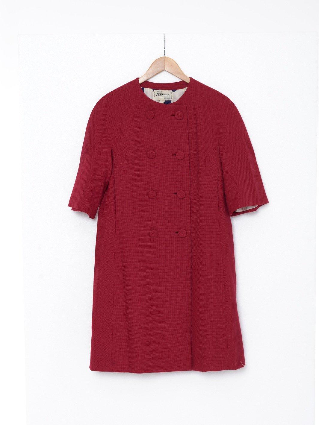 1960s Sorelle Fontana overcoat in red wool W22062103  Sorelle Fontana 