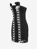 Dsquared2 Stretch Denim Bondage Mini Dress CVM26.23.40  Dsquared² 