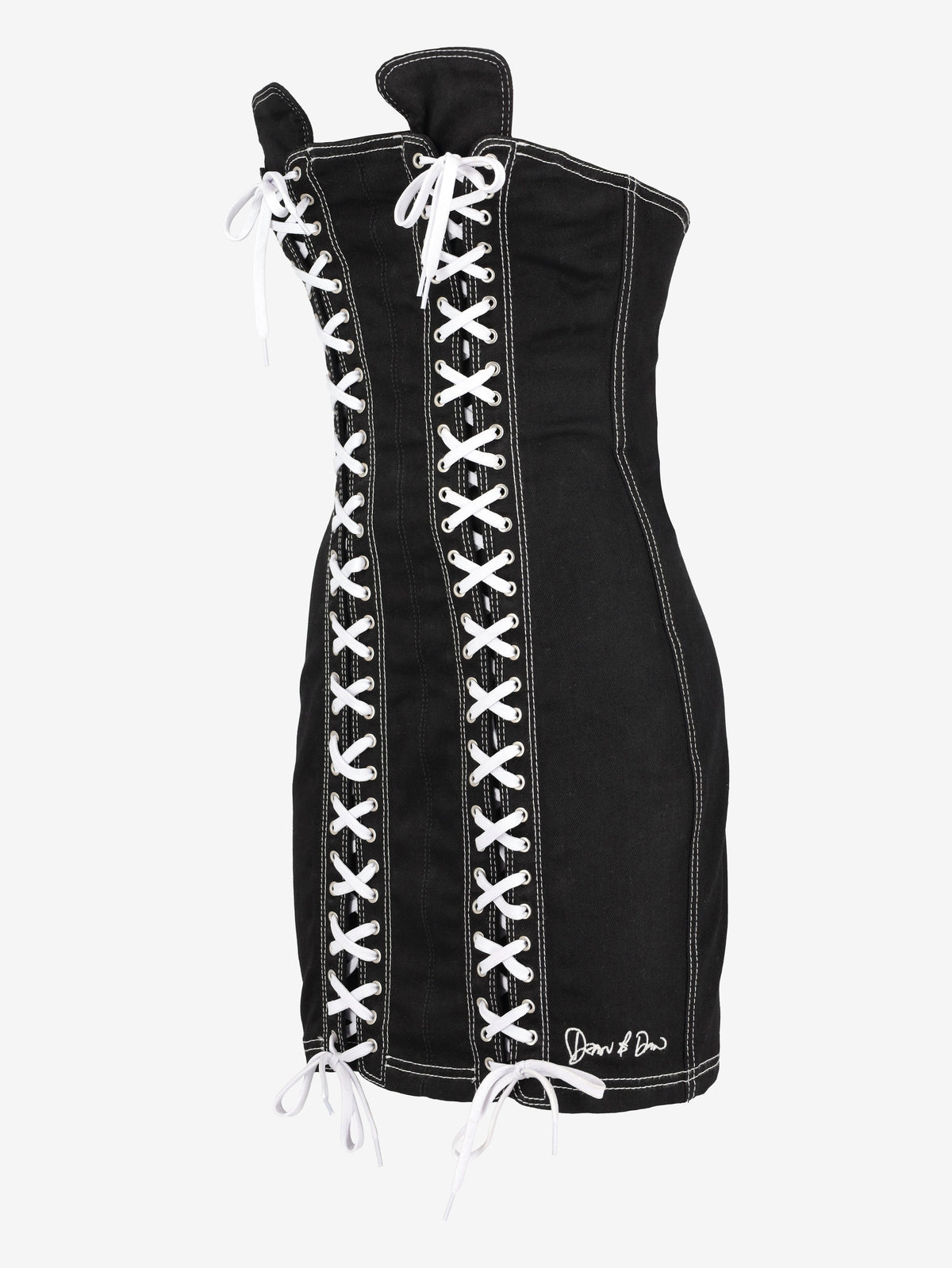 Dsquared2 Stretch Denim Bondage Mini Dress CVM26.23.40  Dsquared² 