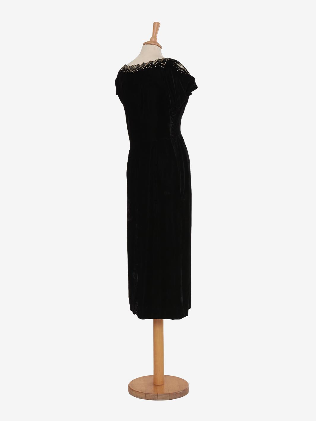 Vintage velvet dress with sequin embroidery - '40s AR005  Vintage 