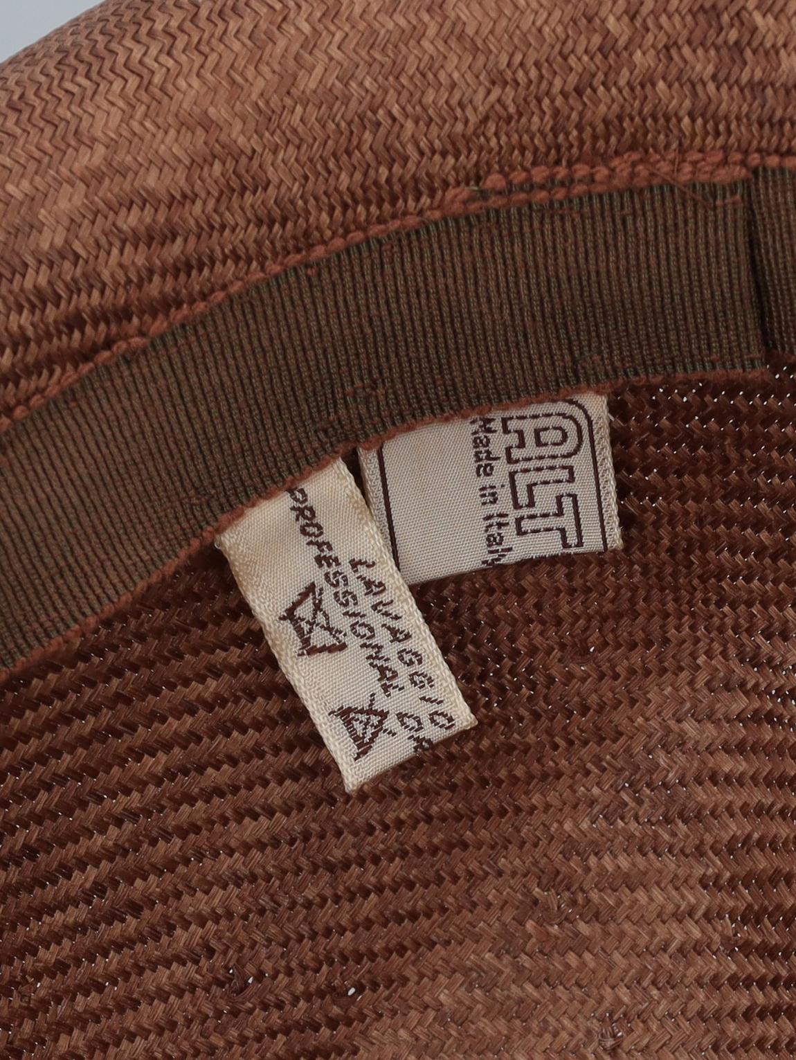 Agnona Vintage Woven Hemp Hat in Burnt Brown W22041111  Altuna 