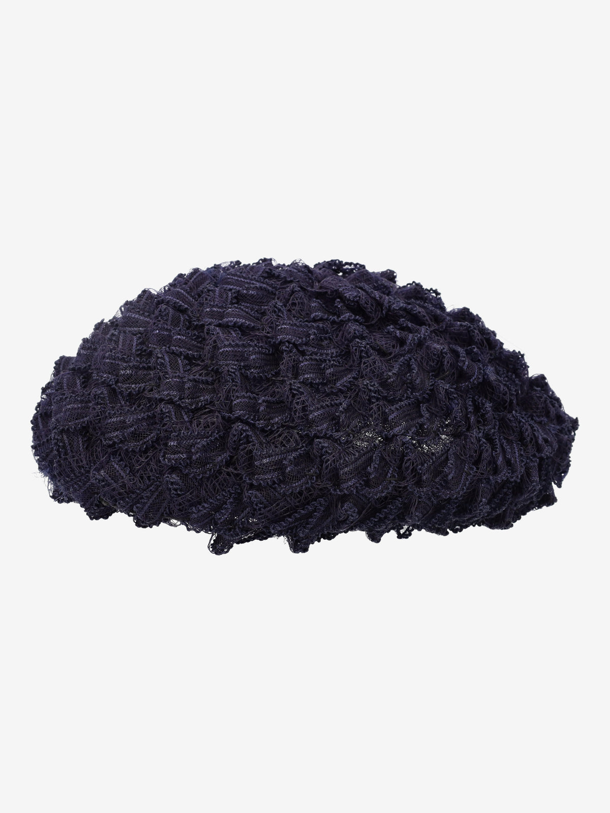 Sculptural Lace Net Hat in Midnight Blu W22041114  Vintage 
