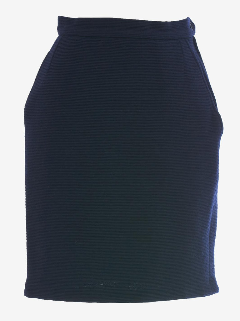 Yves Saint Laurent Blue Wool Ribbed Skirt MZ191308  Yves Saint Laurent 