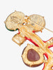 Kenneth Jay Lane Red Coral Branch Brooch With Rhinestones And Synthetic Pearls CVR24.1.72  Kenneth Jay Lane 