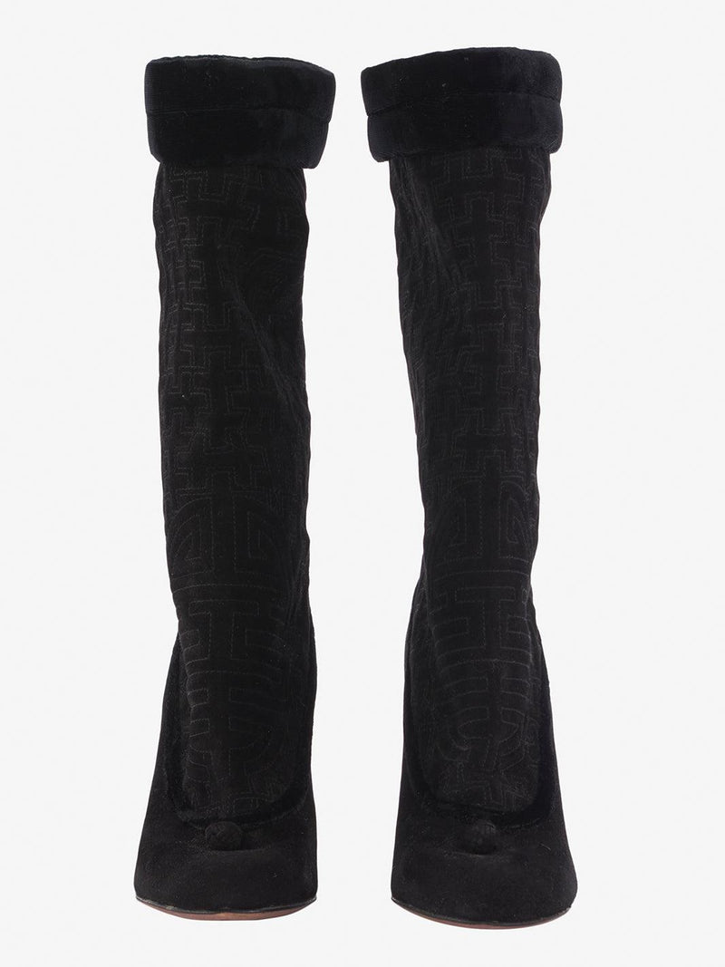 Tom Ford for Yves Saint Laurent black suede wedge boot CVM22.81.11  YSL 
