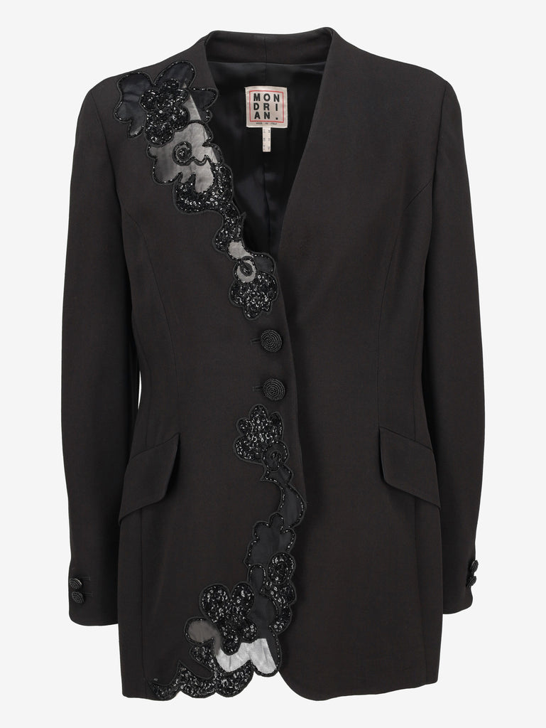 Mondrian Embellished Floral Sequin Blazer W27526.22  Vintage 