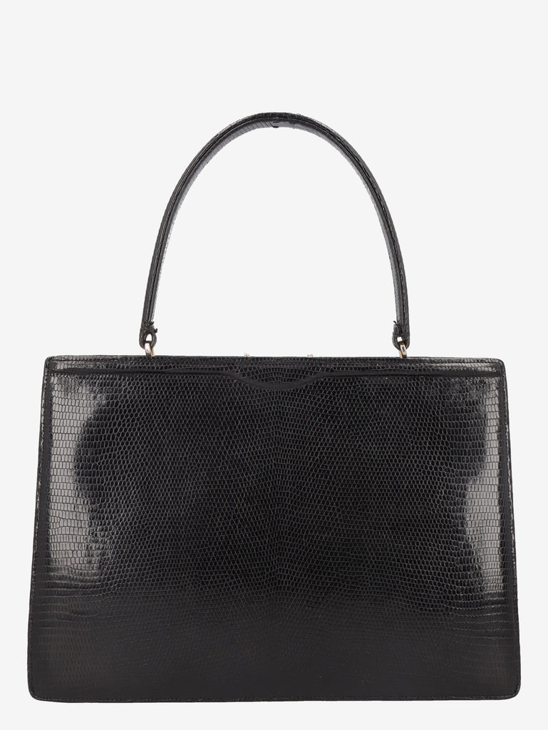 Vintage Black Lizard Leather Handbag WCV300625.37  Vintage 