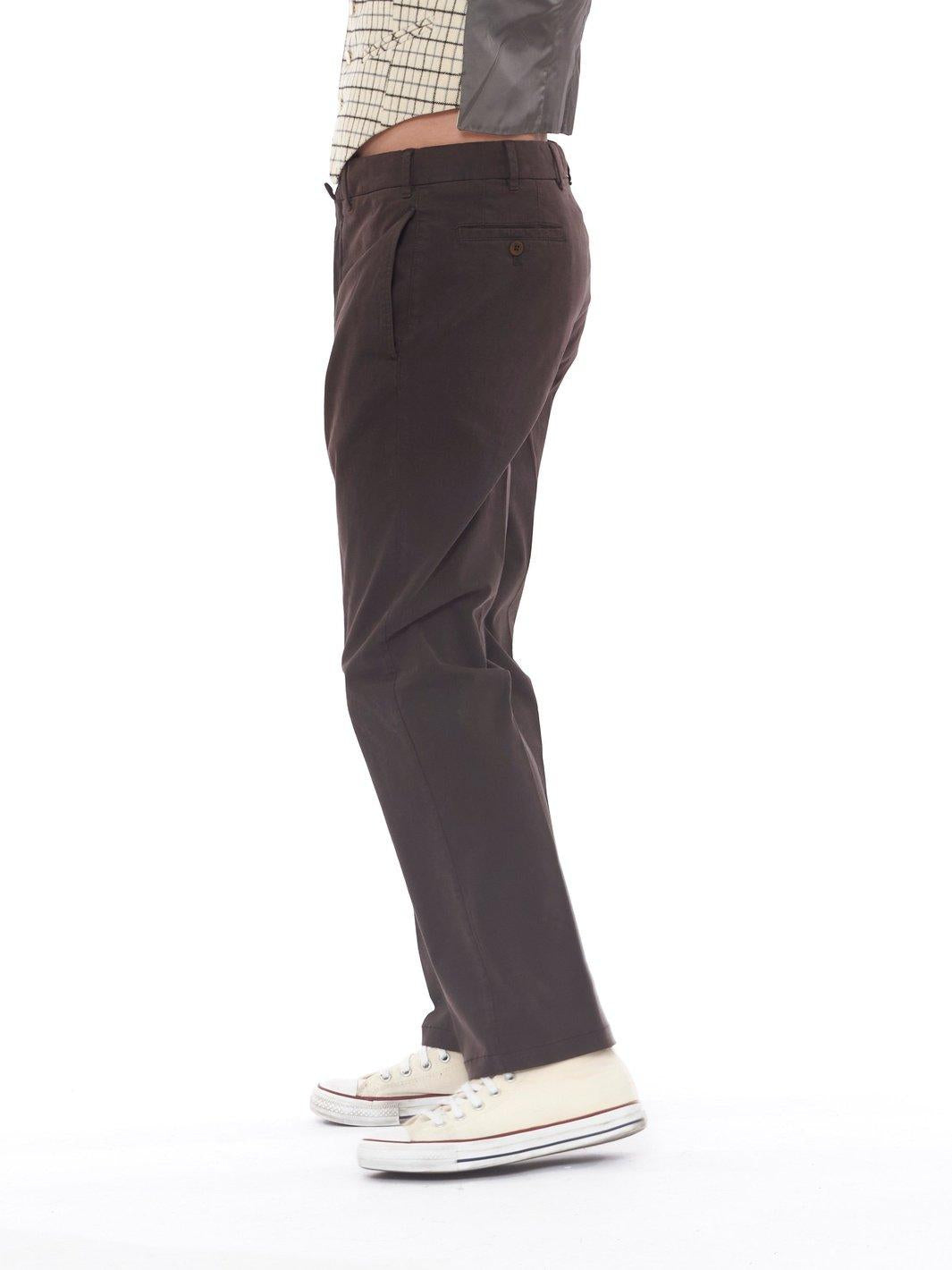 1990s brown causal pants in stretchy cotton U2111-17/10  Vintage 