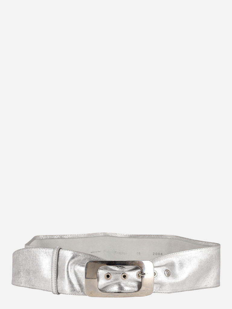 Vintage Silver Leather Belt