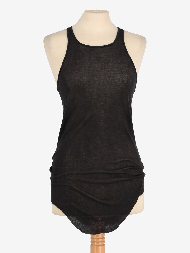 Rick Owens Forever Basic Rib Tank in Black Cotton RM300625.85  Rick Owens 