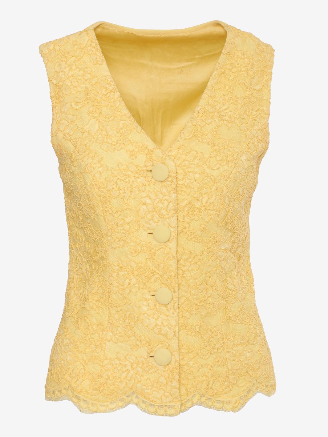 Gai Mattiolo Gilet giallo in pizzo