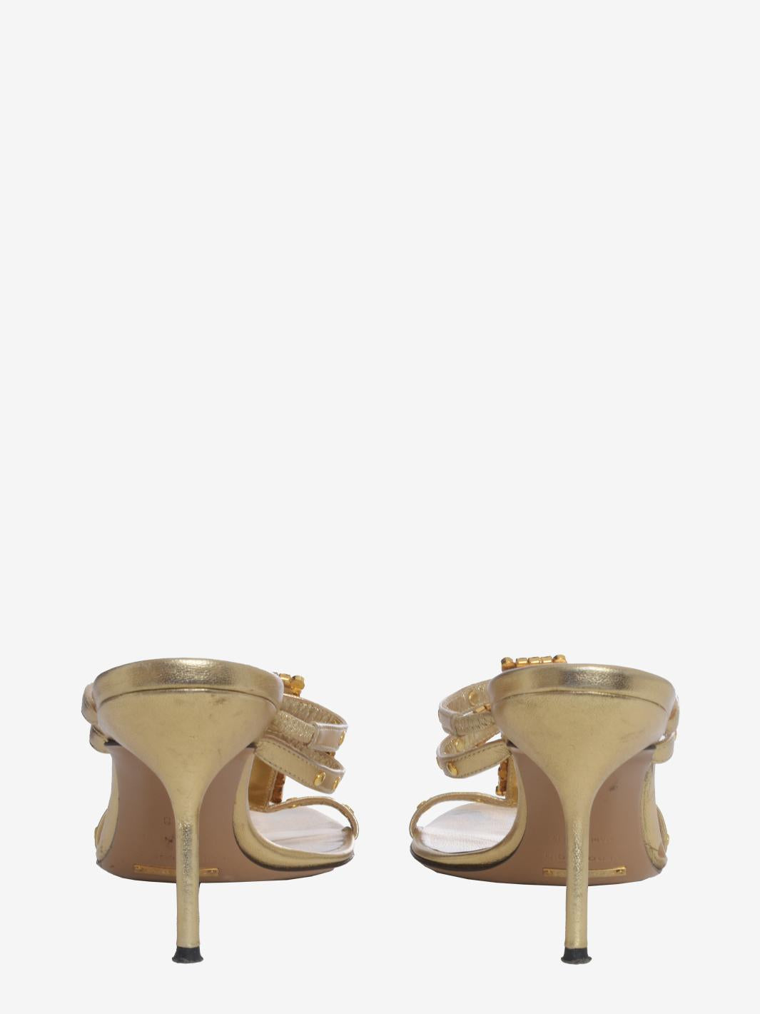 Dolce &amp; Gabbana Sandalo Oro Con Strass
