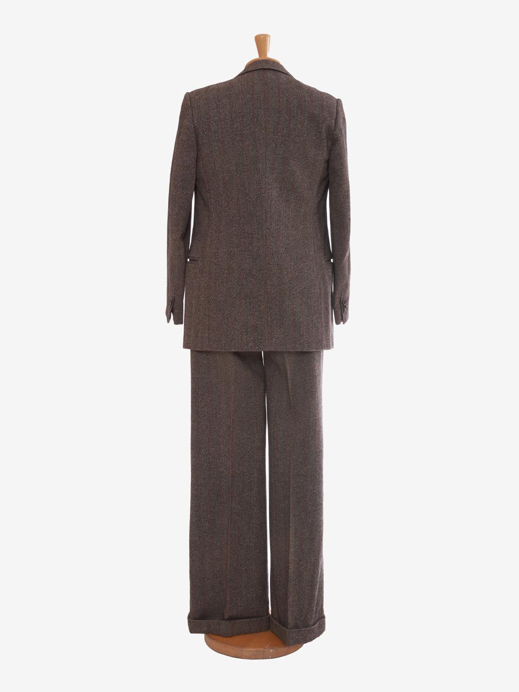 Brown herringbone suit U81_11/18  Vintage 