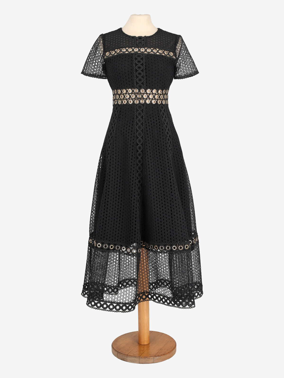 Maje Black Eyelet Lace Midi Dress WCV161224_68  Maje 