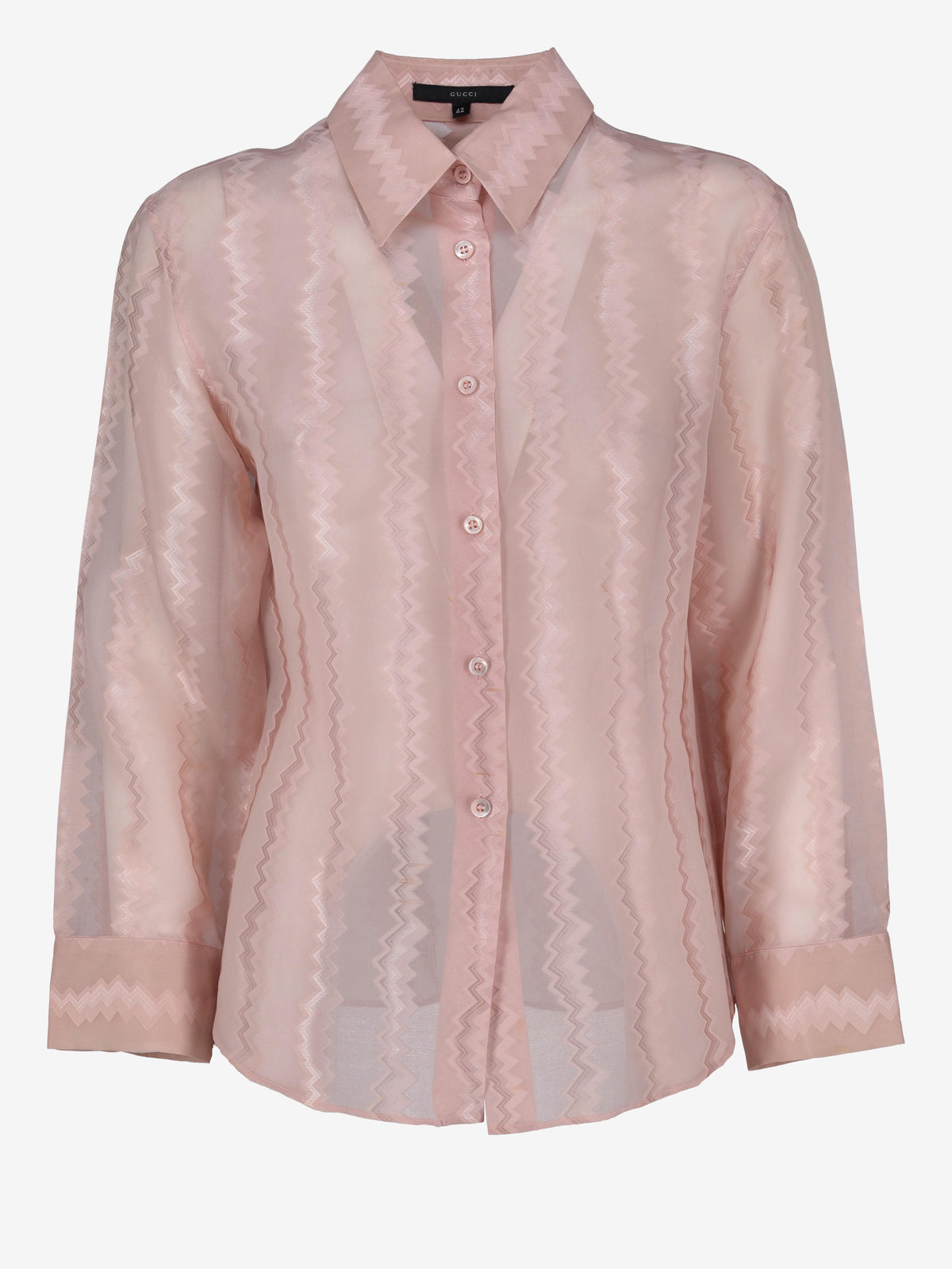 Gucci Classic Silk Shirt with Zig-Zag Motif W7426.9  Gucci 