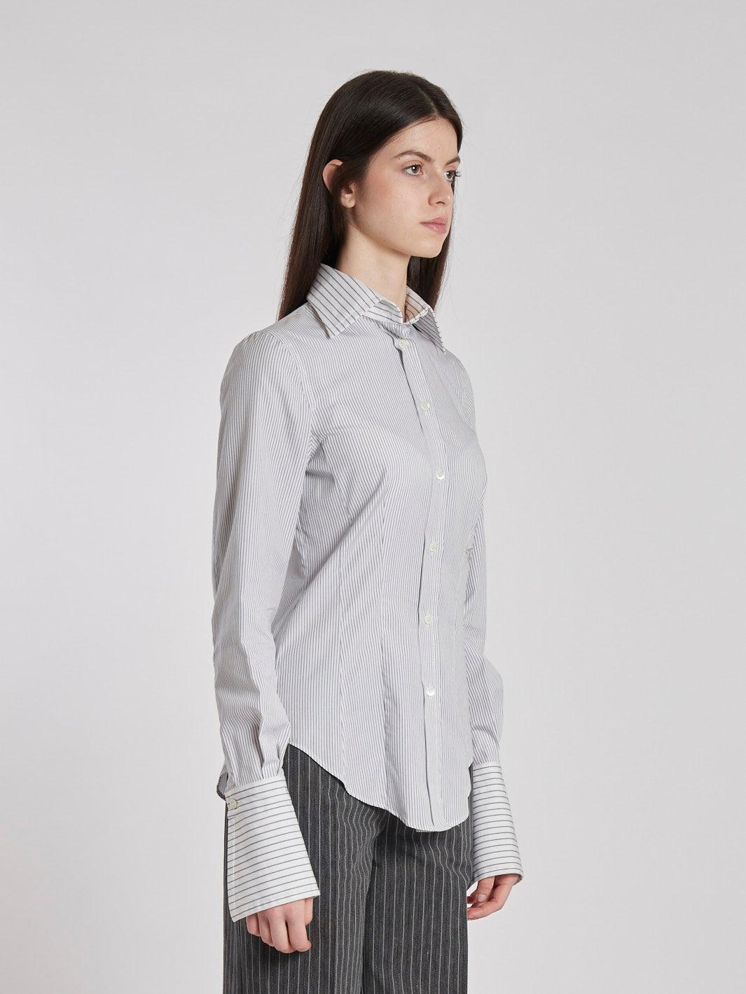 Y2K Gianfranco Ferré striped blouse with bell-shaped sleeves BR002424  Gianfranco Ferré 
