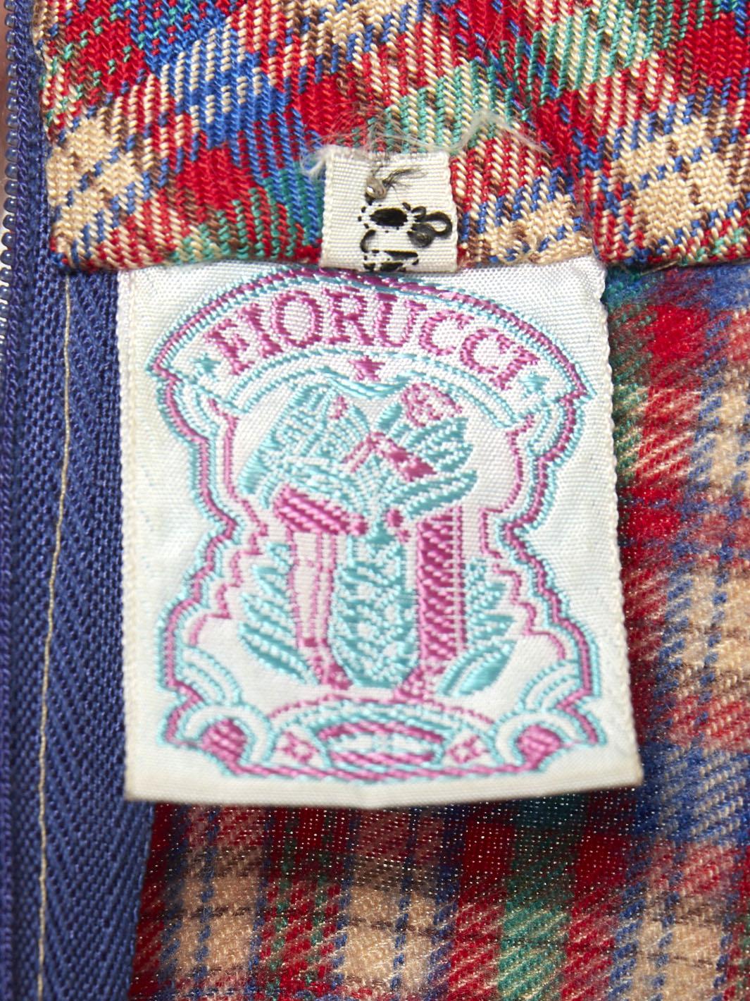 Fiorucci 1970 年代草原风连衣裙，带有格纹图案和蕾丝饰边