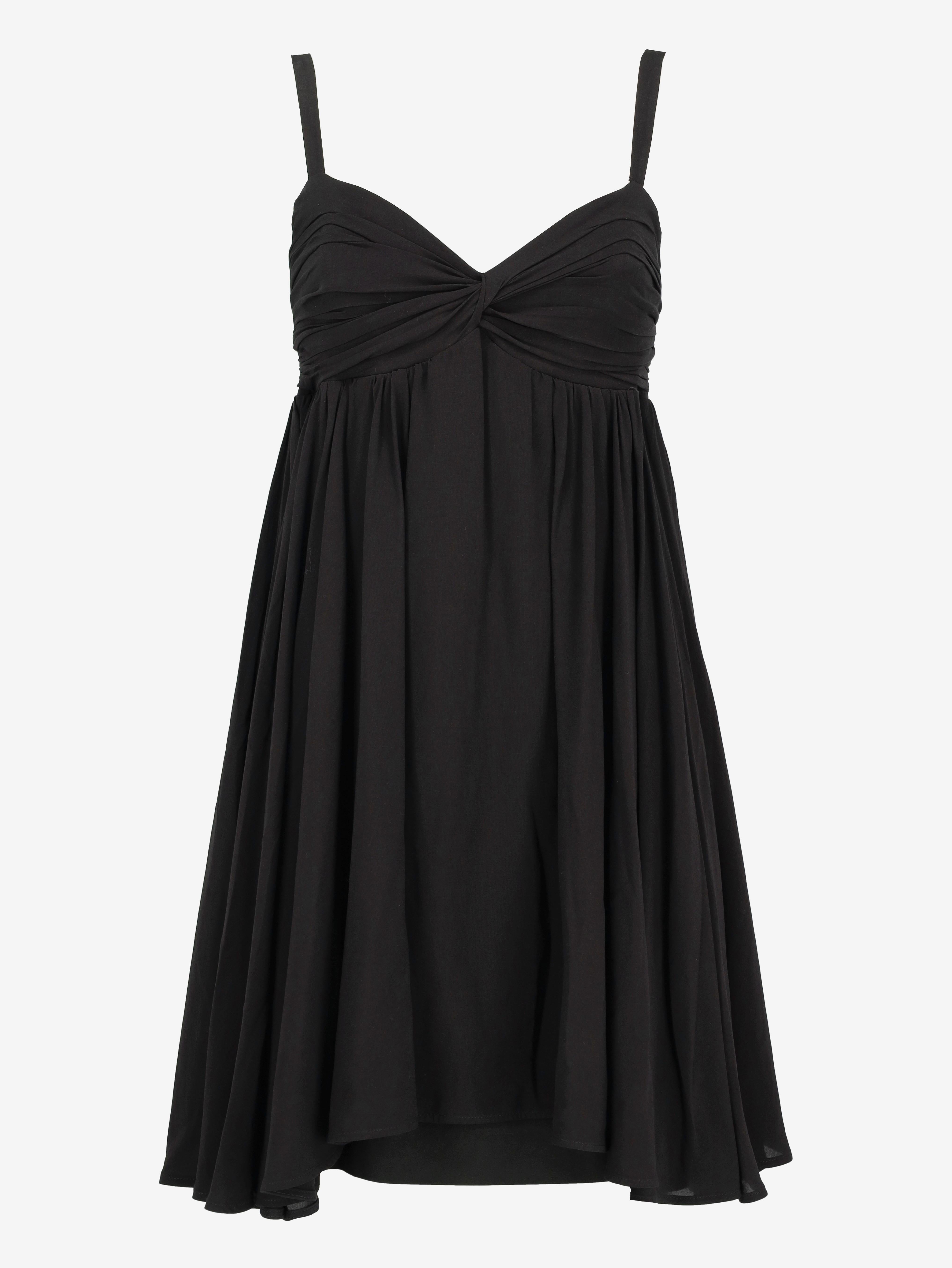 fendi black dress Fendi Black Pleated Babydoll Mini Dress – Cavalli e Nastri