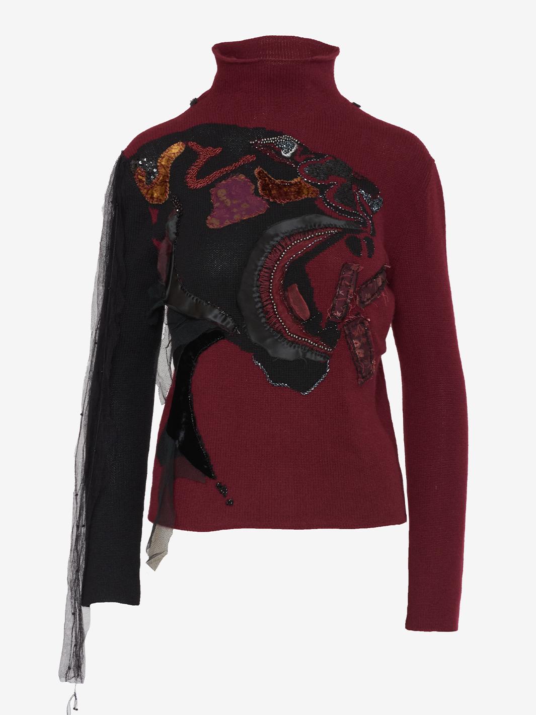 Krizia Cashmere sweater with panther print