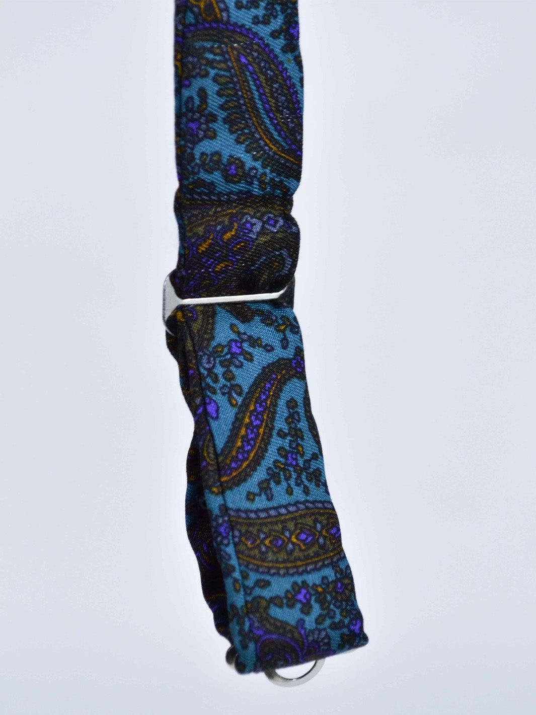 1970s silk bow tie with paisley print with paisley print W22050629  Vintage 