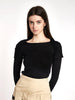 Y2K Prada long sleeve black wool sweater with boat neckline CVB21.93.3  Prada 