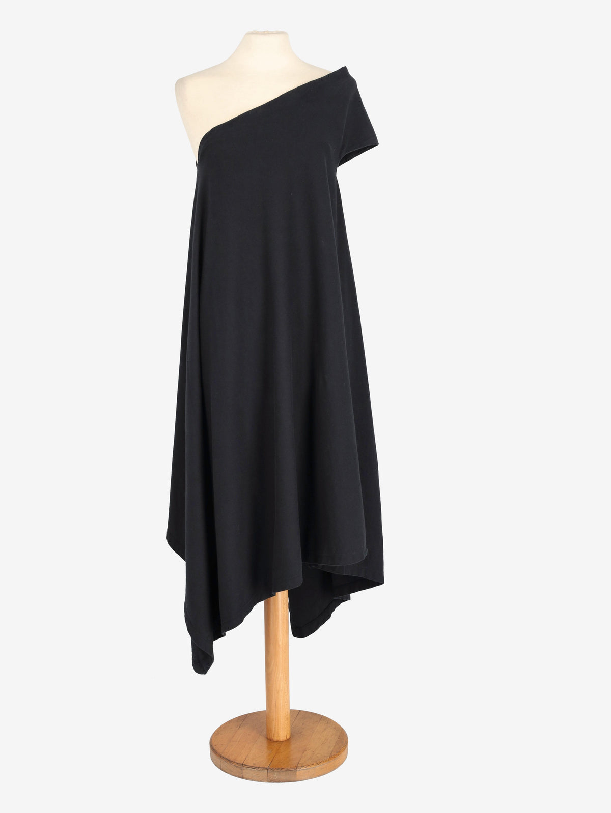 Rick Owens DRKSHDW One Shoulder Asymmetrical Dress in Black Cotton RM300625.56  Drkshdw - Rick Ownes 