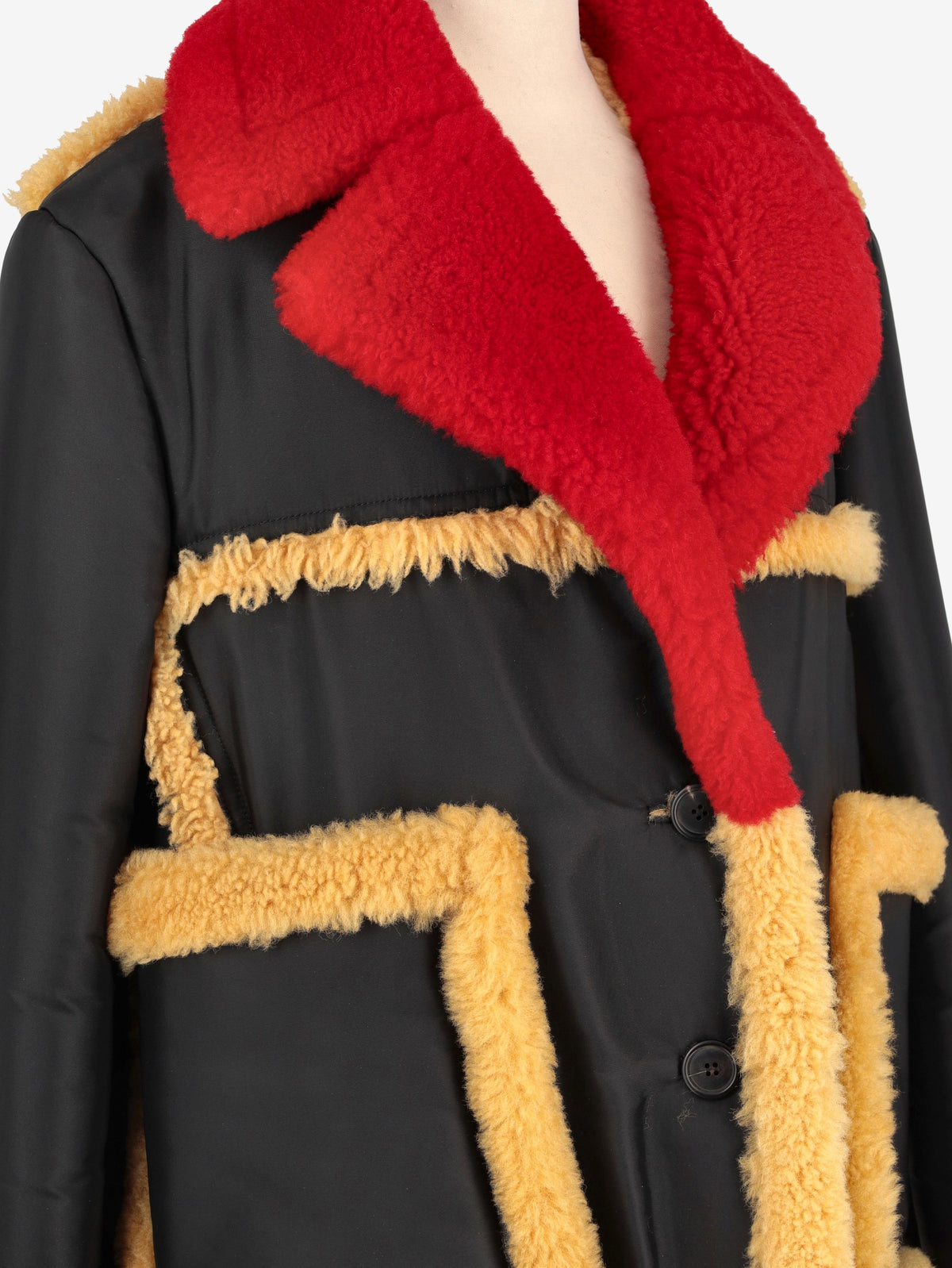 Prada Multicolor Shearling Coat MR20112025.39  Prada 