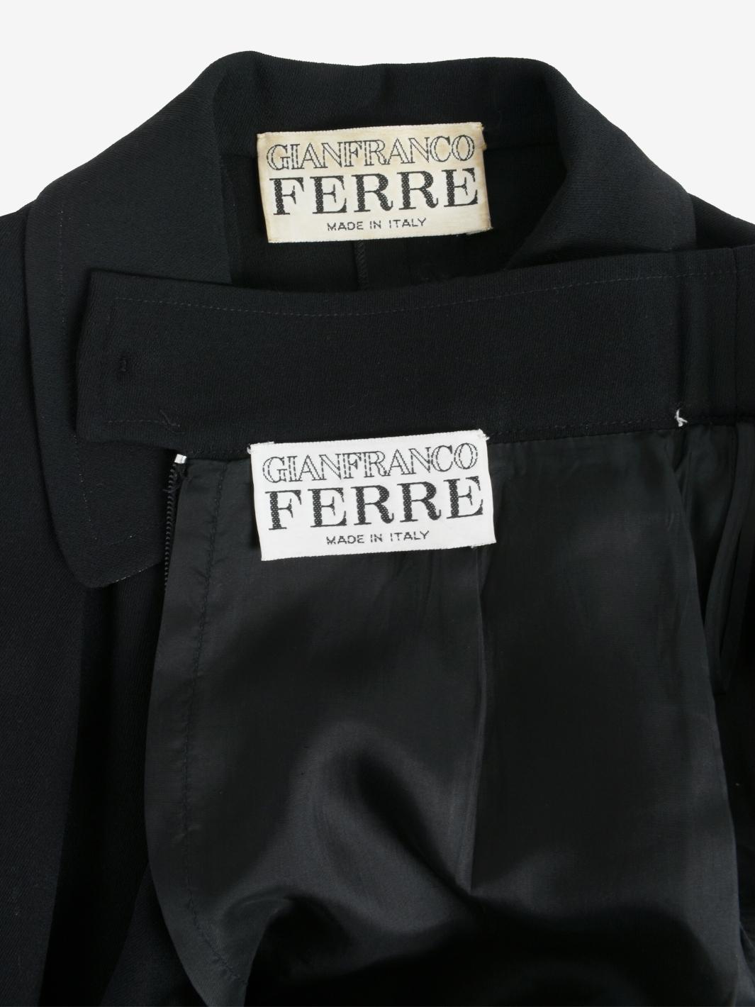 Gianfranco Ferré 带珠宝纽扣的黑色西装 - 80 年代