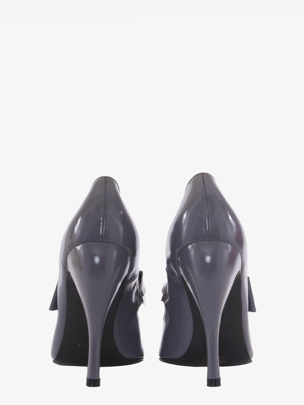 Nicole Brundage open toe pumps in grey patent leather CVM22.81.4  Brundage 
