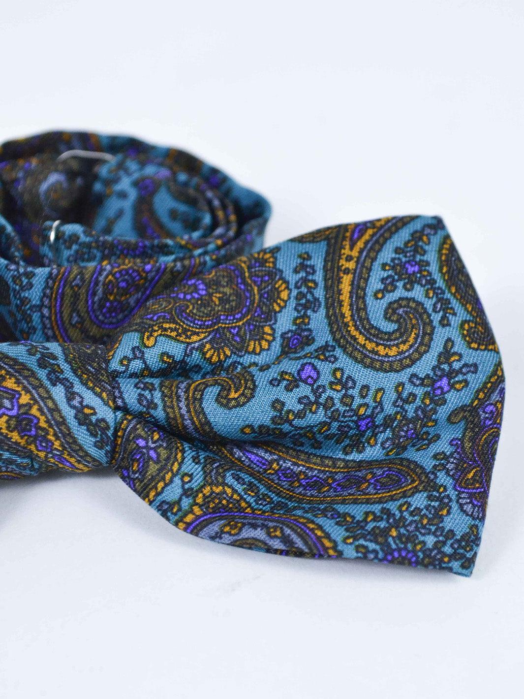 1970s silk bow tie with paisley print with paisley print W22050629  Vintage 