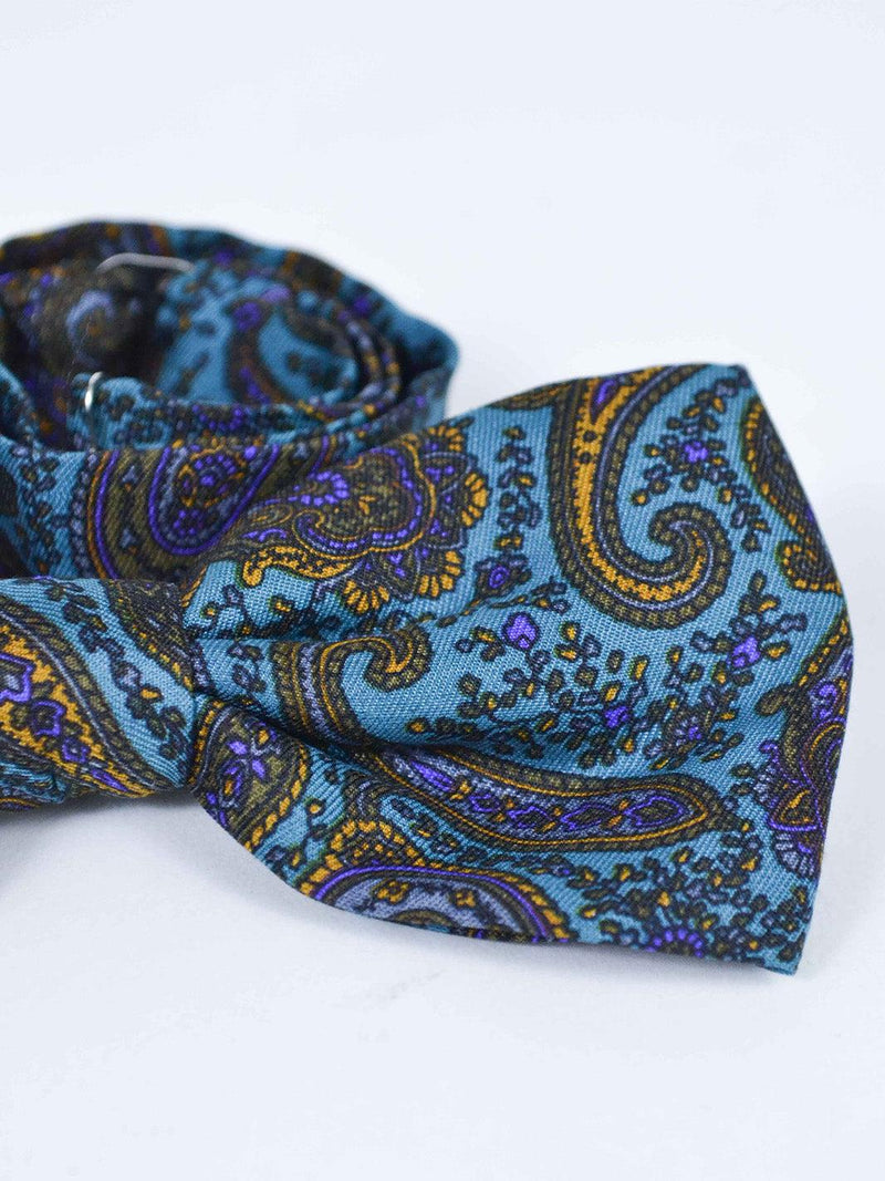 1970s silk bow tie with paisley print with paisley print W22050629  Vintage 