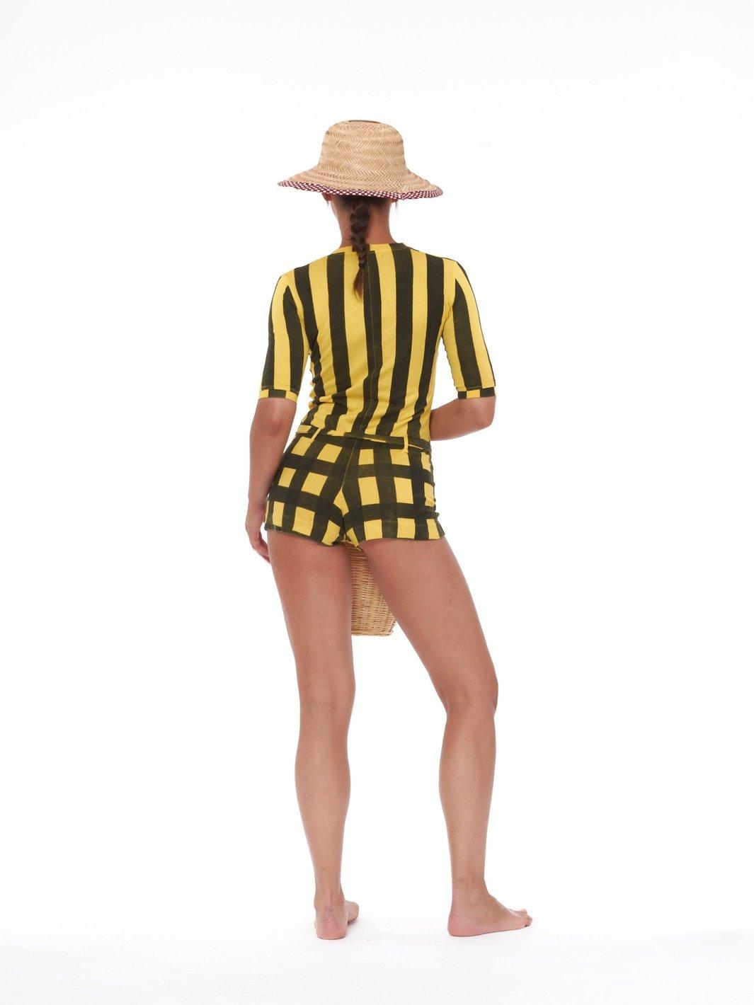 1970s Livio de Simone black and yellow onesie W22070404  Livio De Simone 