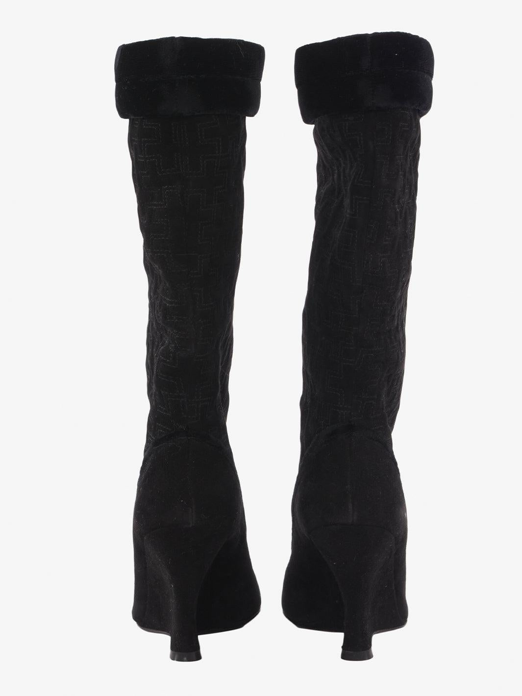 Tom Ford for Yves Saint Laurent black suede wedge boot CVM22.81.11  YSL 