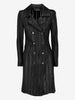 Versace Black Leather Double-Breasted Coat W7426.19  Versace 