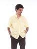Y2K Short-sleeved summer shirt with white and yellow stripes W22072801  Vintage 