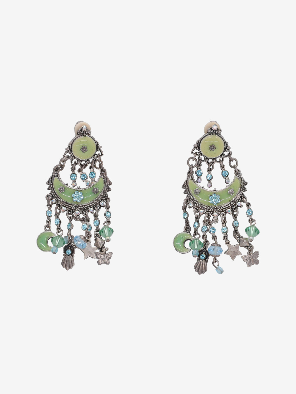 Vintage Enameled Dangle Earrings WCV041224.151  Vintage 