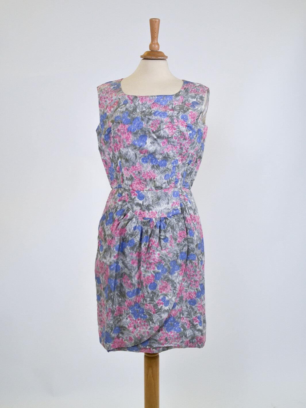 Dress with "impressionist" touch, 60s W22041306  Vintage 