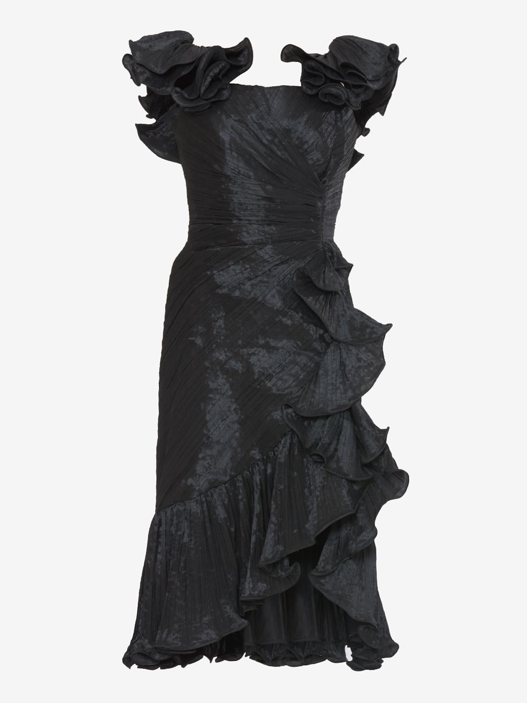 Vintage black silk dress MR202064  Vintage 