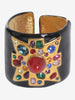 Kenneth Jay Lane Black Large Rigid Band Bracelet With Stones CVM23.118.1  Kenneth Jay Lane 