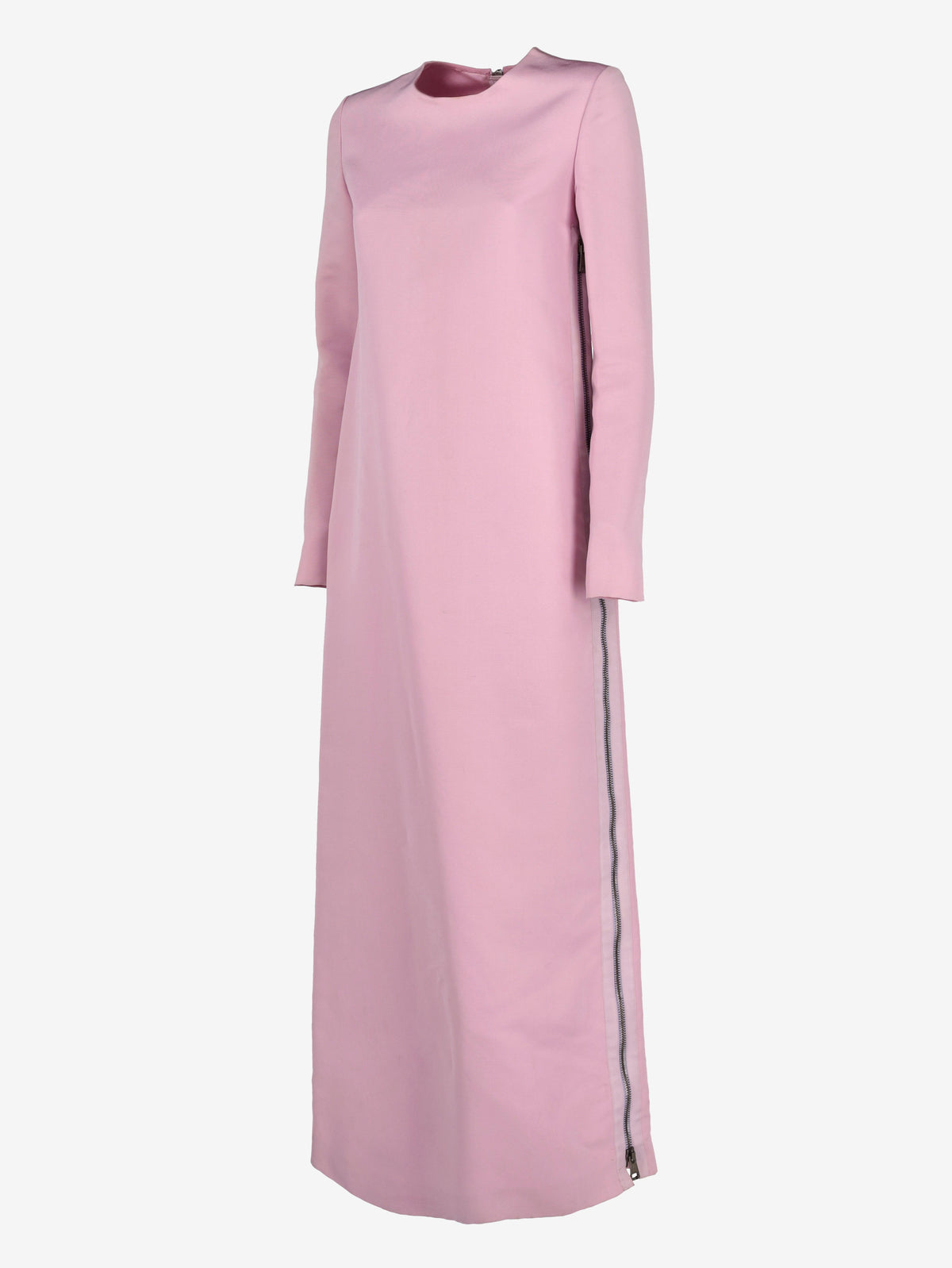 Gucci Structured Long Cady Dress in Dusty Pink with Side Zip AR119  Gucci 