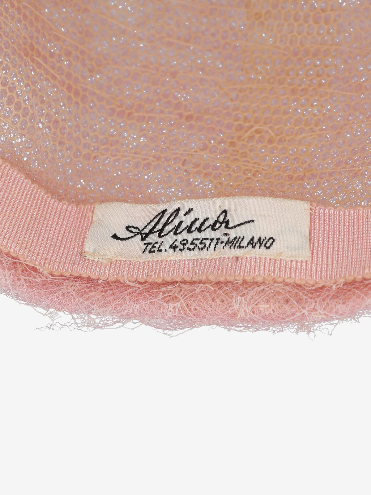 Vintage Pink Veiled Hat in Powder Rose Tulle M1602744  Vintage 