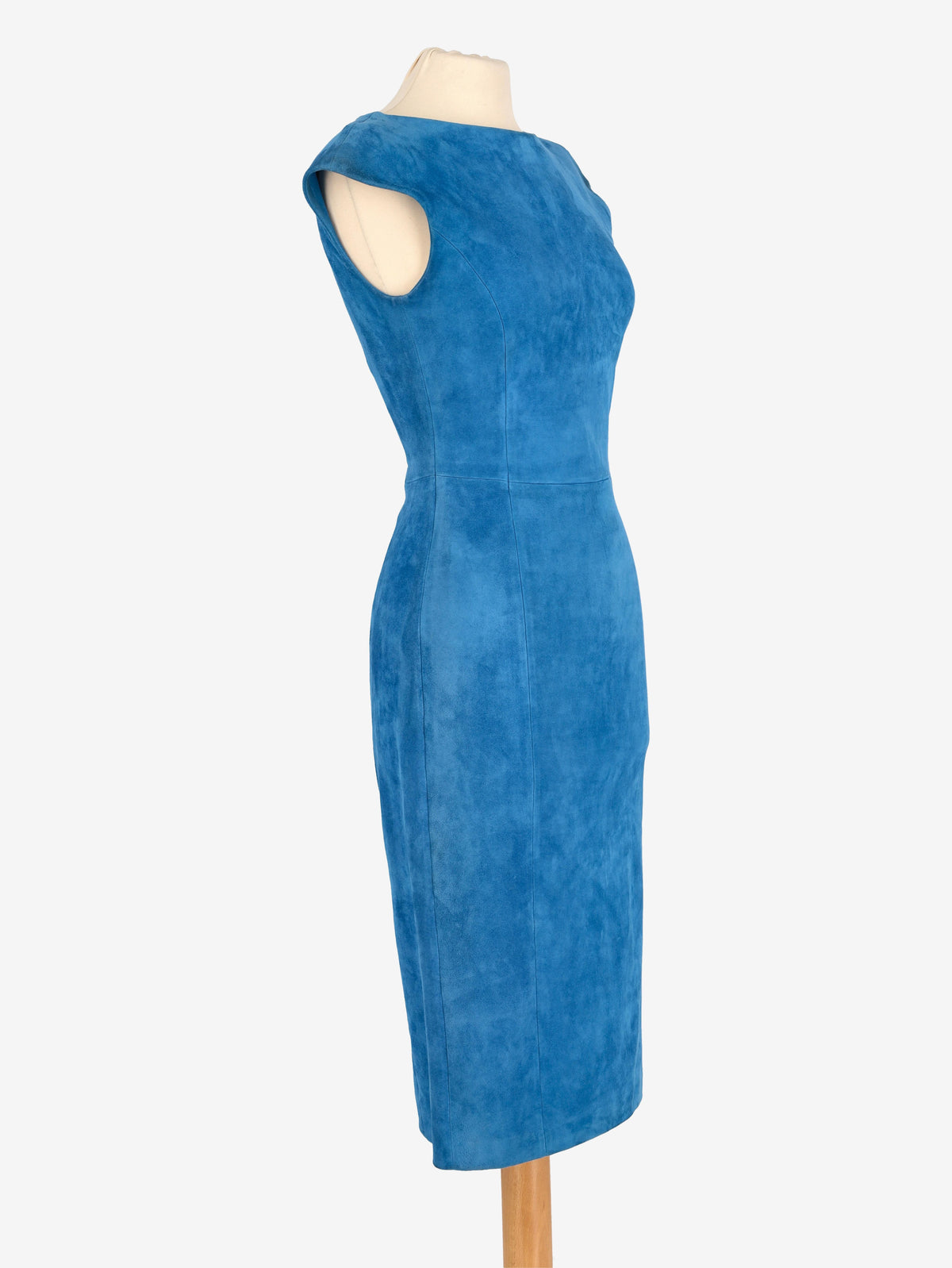 Prada Roundneck Dress in Blue Suede WCV161224_66  Prada 