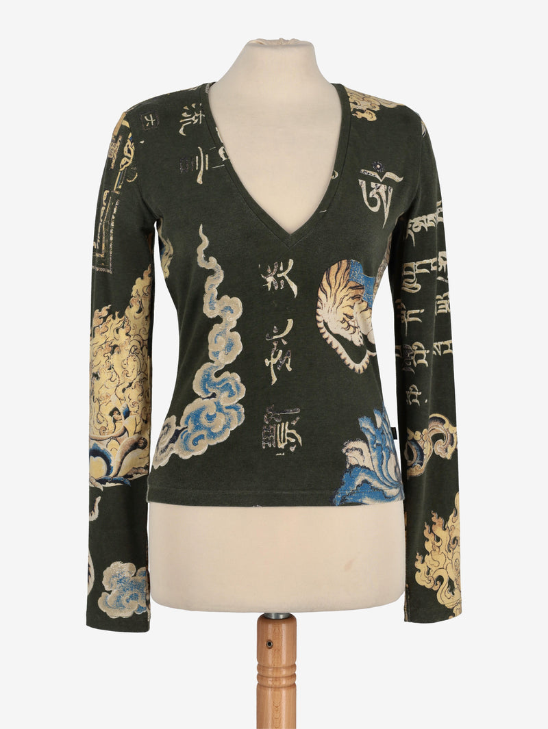 Just Cavalli Oriental Print Shirt W24121253.7  Just Cavalli 
