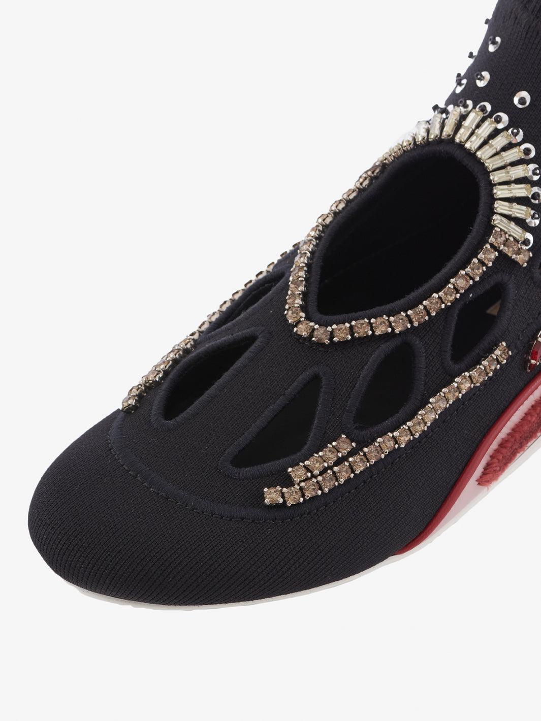 Valentino black stretch fabric perforated sock sneakers CVM22.81.6  Valentino 
