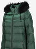 Vintage Green Puffer Coat with Fur-Trim Hood CVM26.6.132  Caractēre 